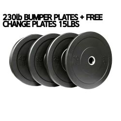 Brand New 230lb Bumper Weight Plates Set plus FREE CHANGE PLATES