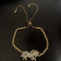 Unicorn Bracelet Gold Beads Zip In Lock