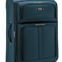 U.S. TRAVELER Anzio Softside Expandable Spinner Luggage, Teal, Checked-Medium 26-Inch
