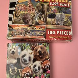 2 Puzzles New Selfie Bear Puzzle $ Safari Large Puzzle 