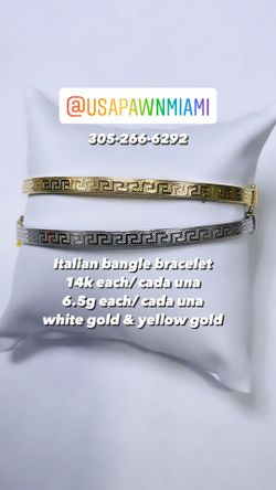 Fancy Italian Bangle Bracelet 14k 6.5g