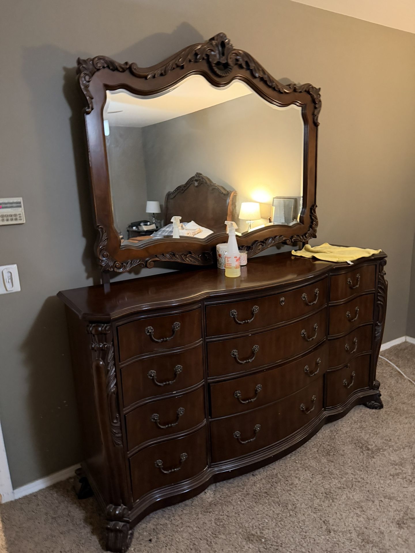 Bed Frame And Matching Dresser And Night Stand
