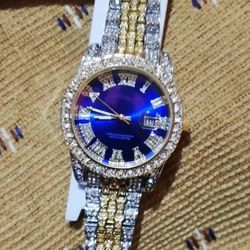 Hip Hop Gold Silver Color Quartz Watch Diamond