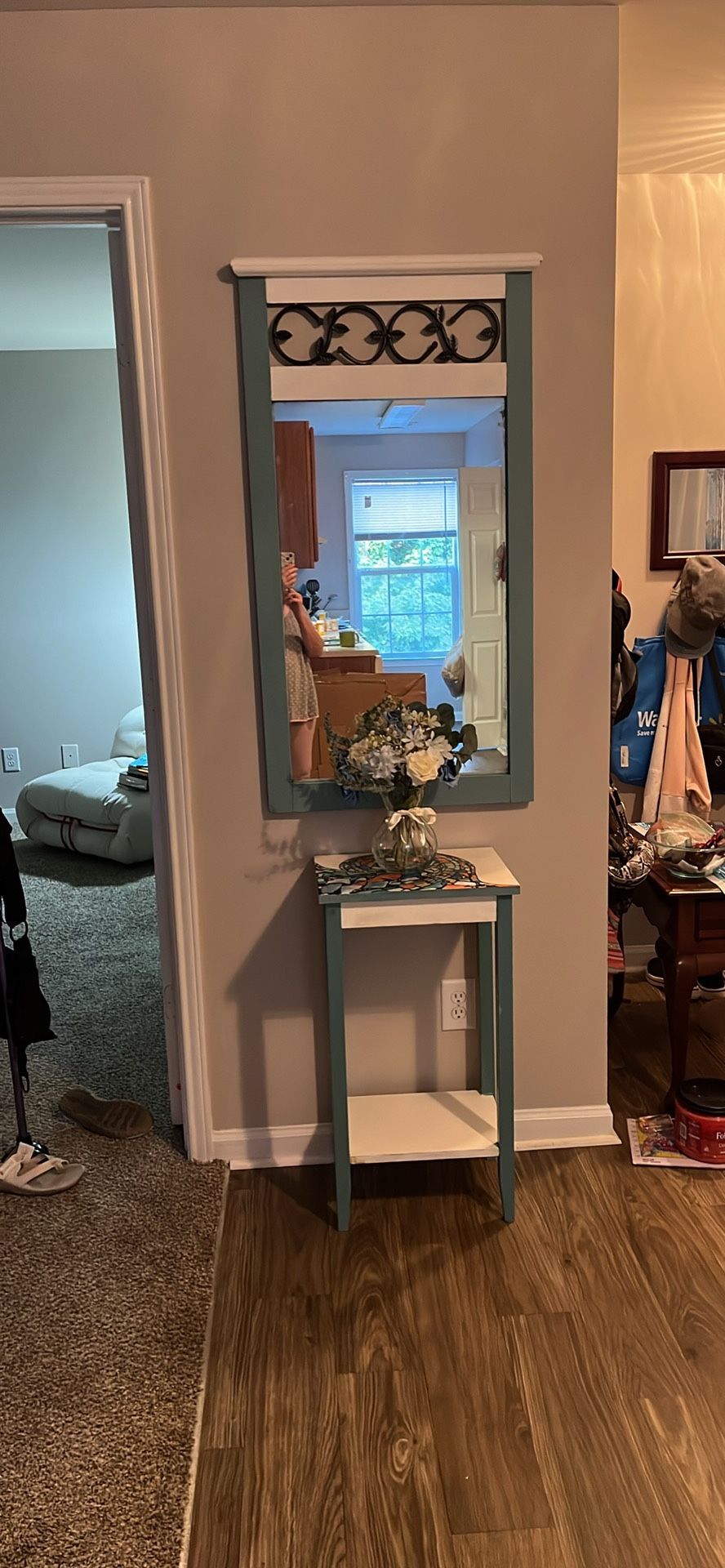 hallway, Entry Table In Heavy Duty Mirror