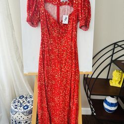 NEW! NWT Reformation Lacey Dress in Baila Sz 2 Sz4