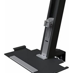 Humanscale QuickStand Light Mount with Large Platform Sit-to-Stand Workstation - Black