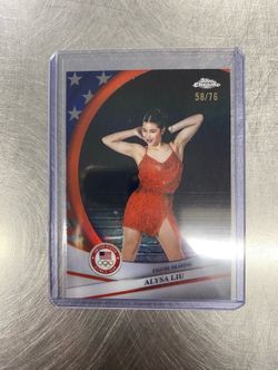 2026 Topps Chrome Olympic USA Alysa Liu American Flag Refractor /76