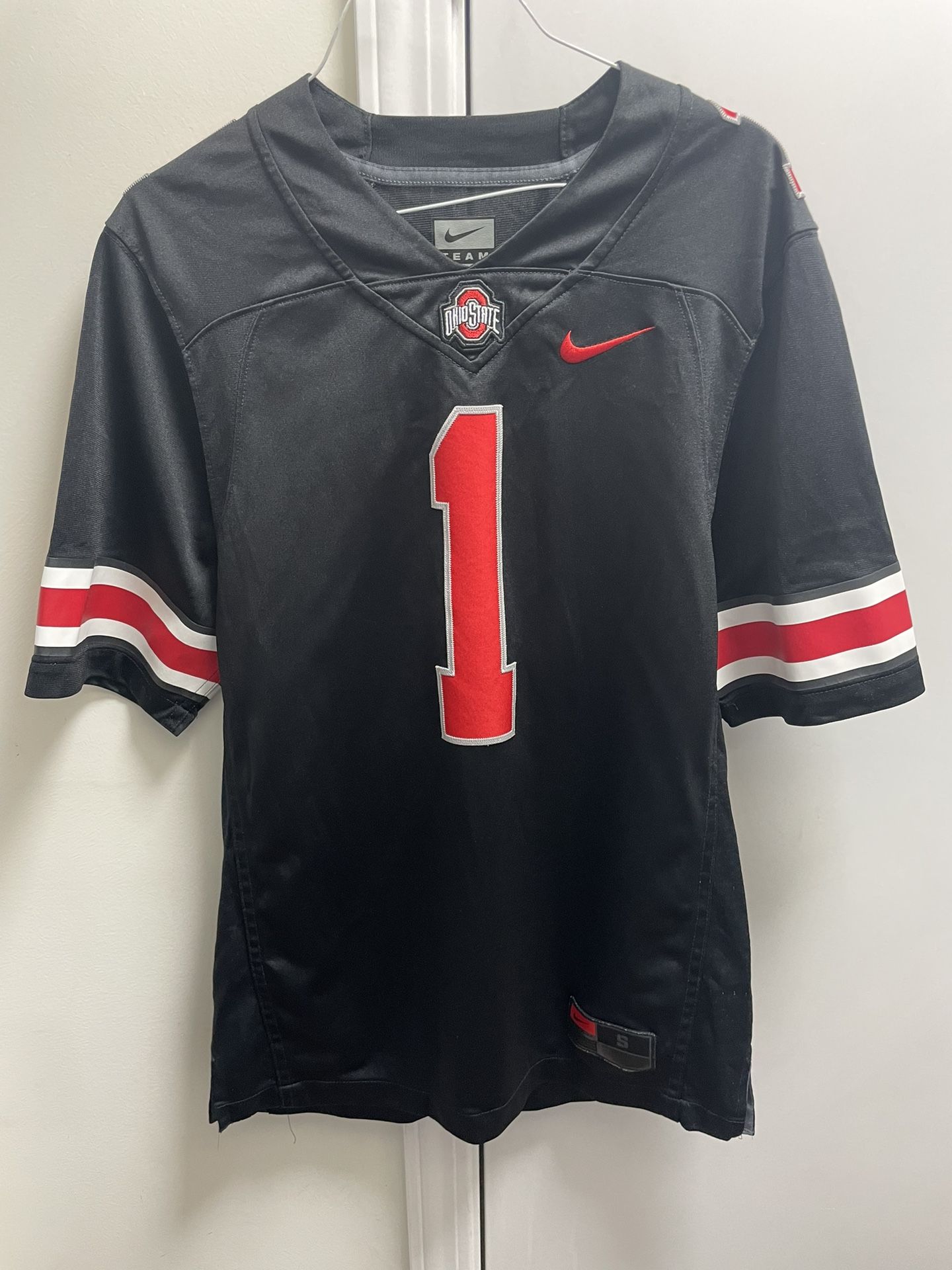 NIKE MENS OHIO STATE OSU BUCKEYES BLACKOUT DARK FOOTBALL JERSEY SIZE SMALL