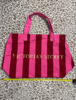Victoria’s Secret Pink Striped Vintage Canvas Tote