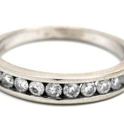 Mens Diamond/14K White Gold Wedding Band