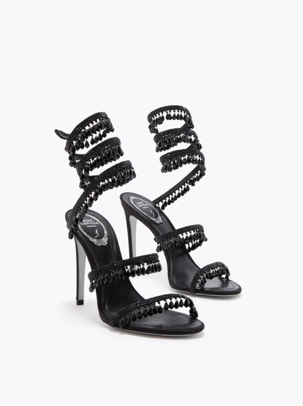 Rene Caovilla Chandelier black heels shoes 