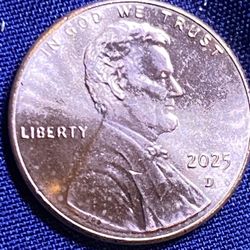 2025 Lincoln Penny Error (die Crack Forehead +Die Chip Eyebrow)