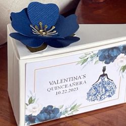 QUINCEANERA FAVORS MIS QUINCE – DRESS navy blue CAKE SLICE FAVOR GIFT BOXES