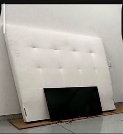 XL off-white upholstered headboard