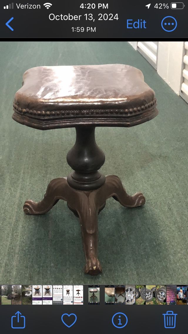 Unusual Antique Piano Stool