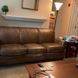 Smith Bros Brown Leather Couch