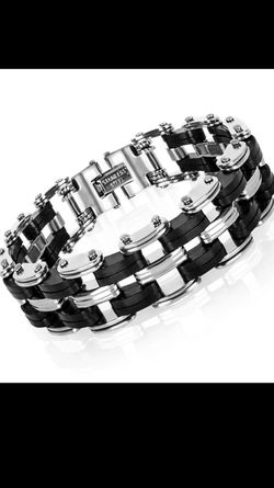 Stainless steel silver and black high quality bracelet! Brand new!