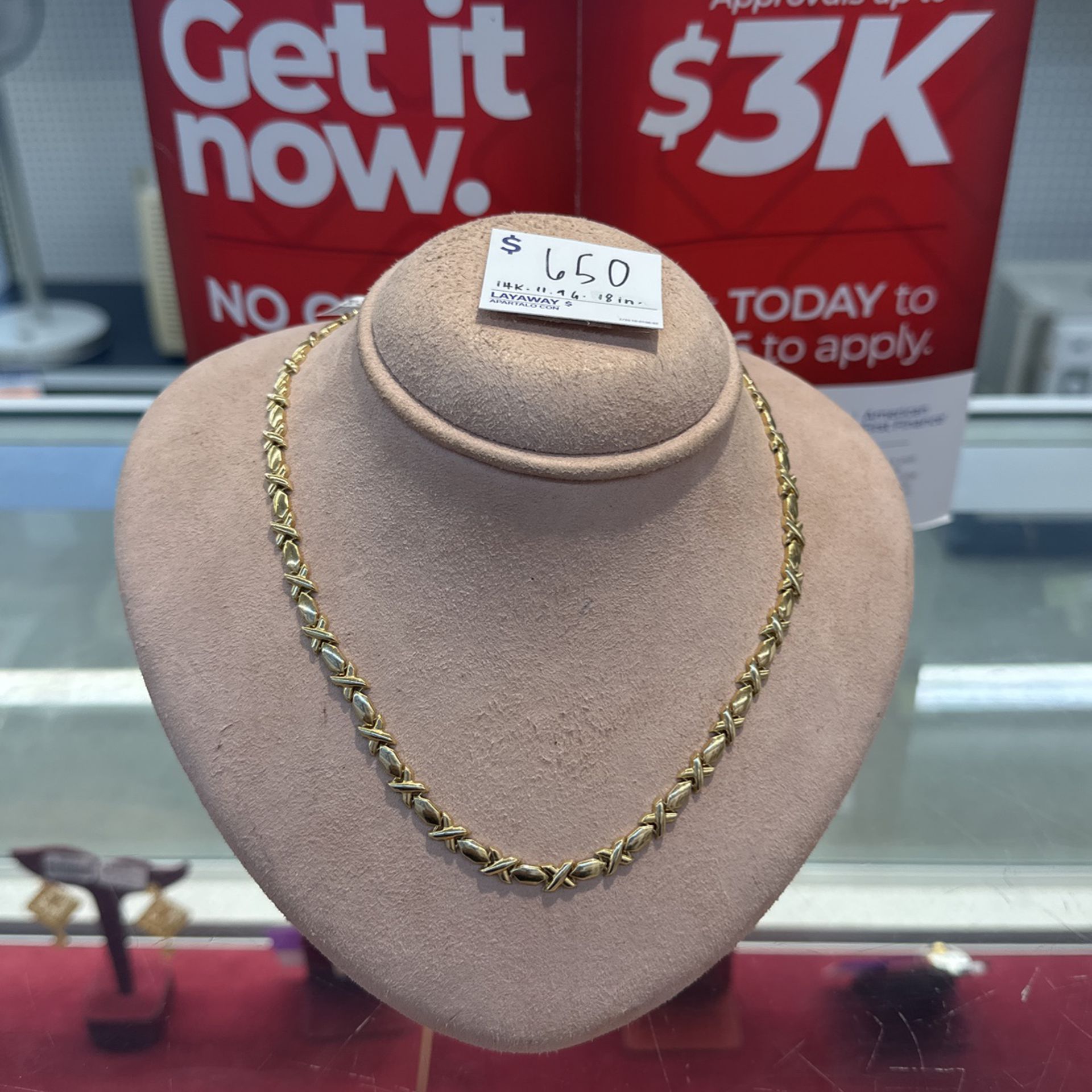 14K Yellow Gold XO Necklace