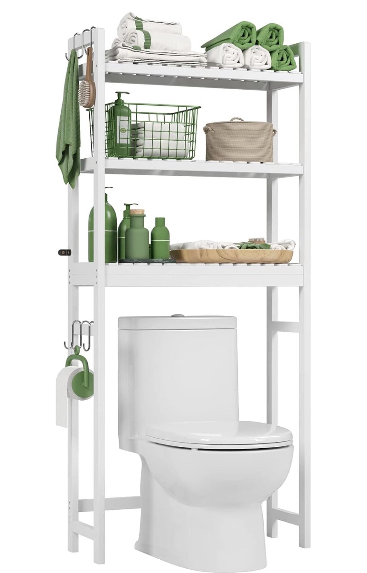 Over The Toilet Bamboo Storage Shelf 