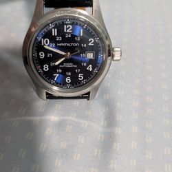 Hamilton Khaki Field Auto 42mm Blue Dial Brown Leather