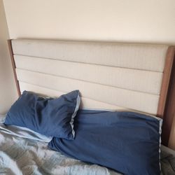 All Wood Queen Bed With Floating Night Stands