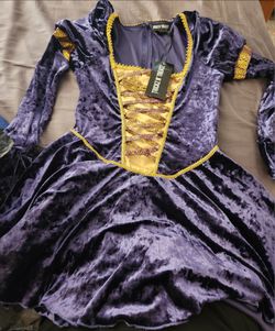 Trickz N' Treatz Purple Velvet Medieval Costume Dress, (Dolls Kill) Size L