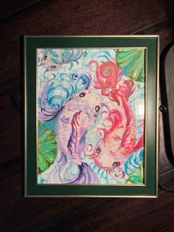 One-of-a-Kind Original Koi Fish Painting – Watercolor & Colorpencil 8x10