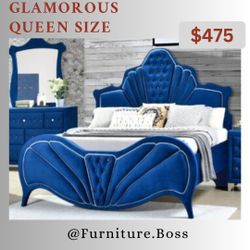 Blue Beds - King And Queen Size - Mattress Sold Separate 