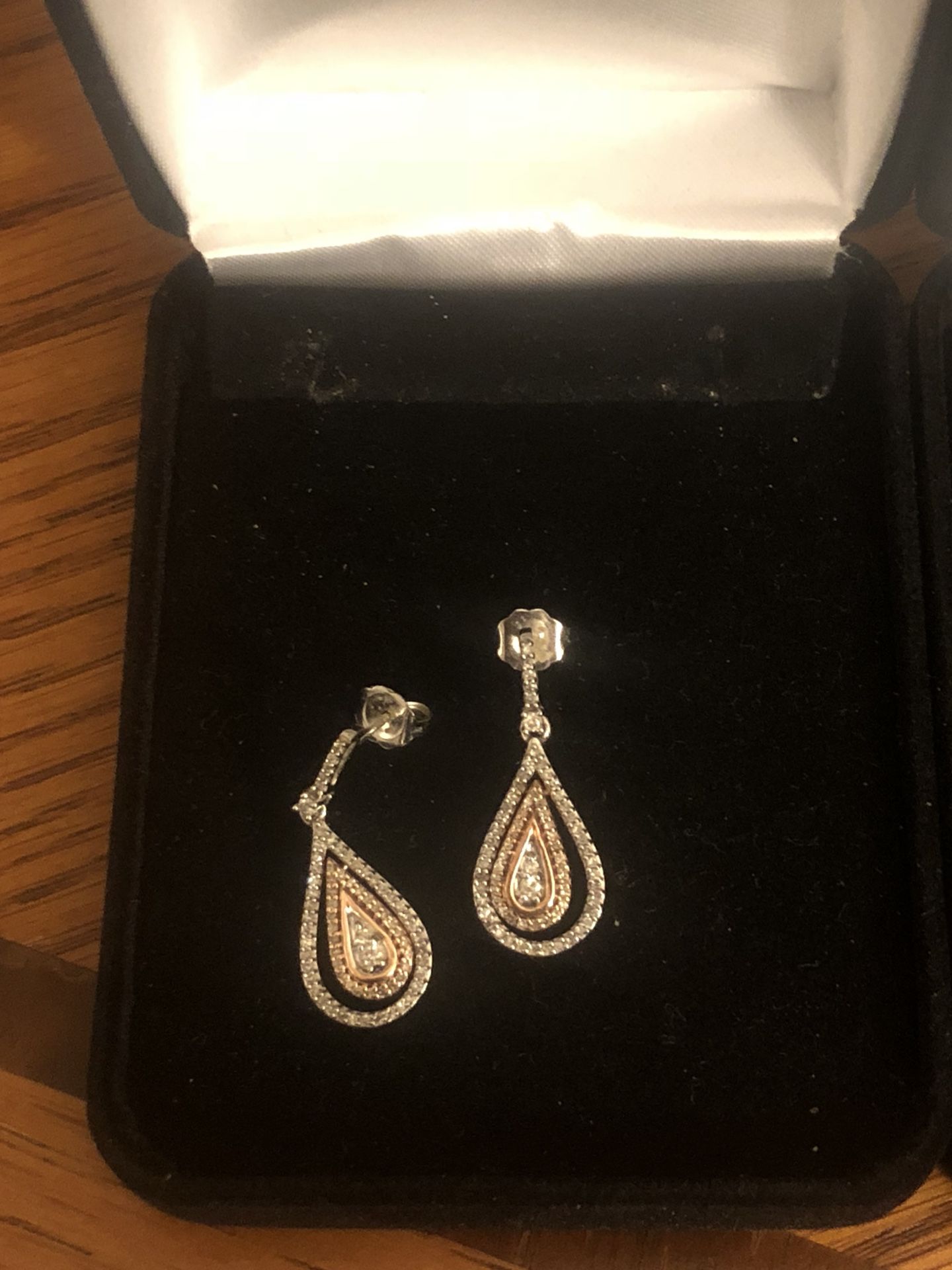 Genuine 24k gold and Diamond earrings