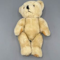 Vintage Blonde Light Brown Teddy Bear Jointed Stuffed Animal Plush Toy Vtg 50s 60s 1950s 1960s
