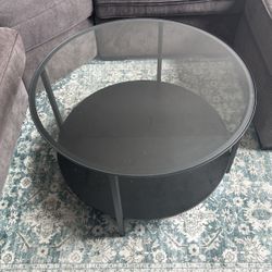 Simple, Round Glass Coffee Table 