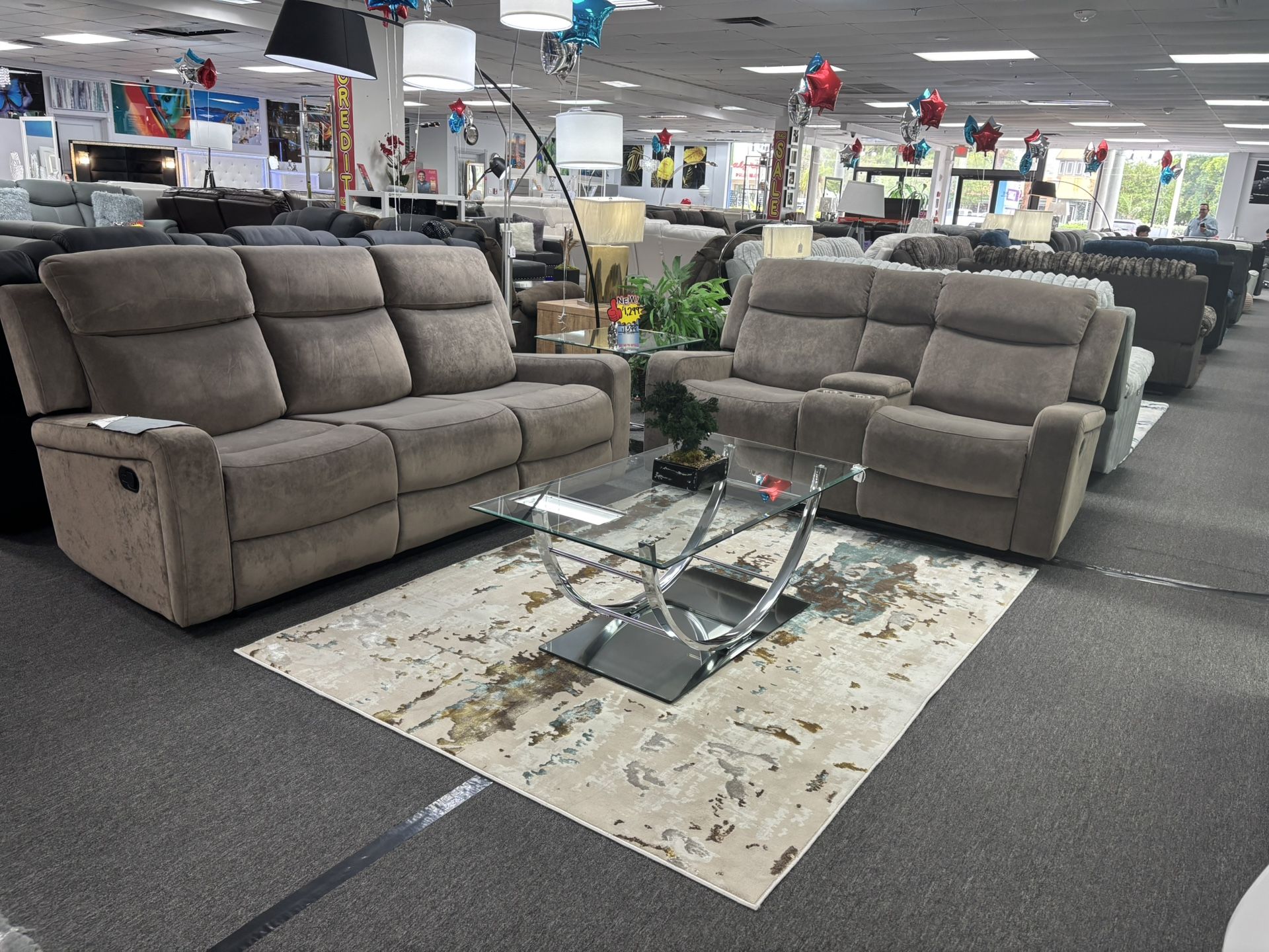 Brown SOFA&LOVESEAT Microfiber Set For Sale W/ 4 Manual Recliners (we Deliver)