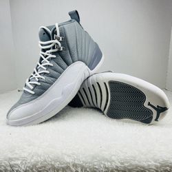 Nike Air Jordan 12 Retro Stealth 2022 9.5 Men’s 11 Women’s Gray White Excellent