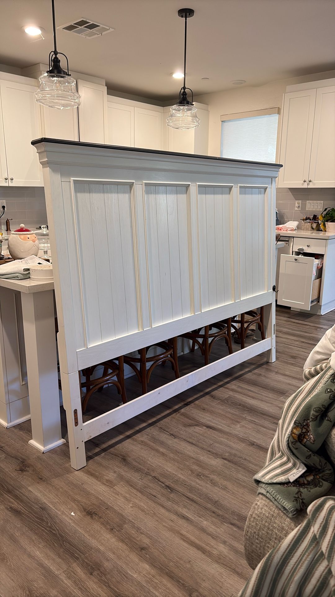Headboard, dresser, and side tables distressed