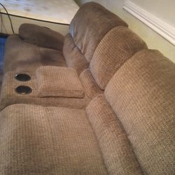 Full Size Recliners Sofa Great Condition $60 Also Full Size Princess Mattress With Iron Frame Great Condition $100
