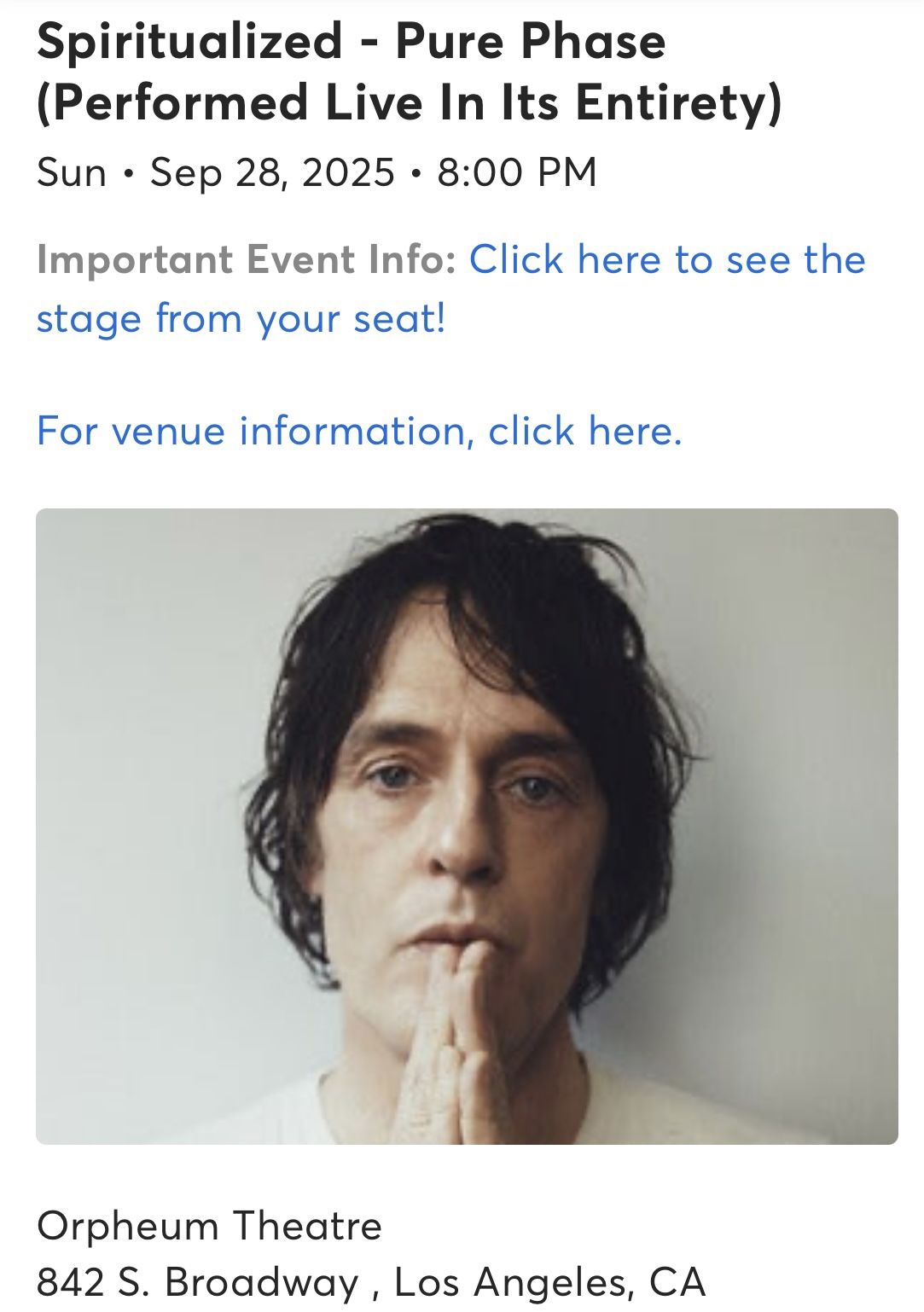 Spiritualized tickets below face value (4 total)