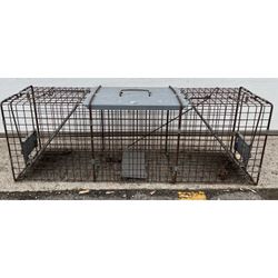 Havahart Large 2 Door Professional Humane Catch Release Live Animal Cage Trap for Raccoon, Opossum, Groundhog, and Armadillo
