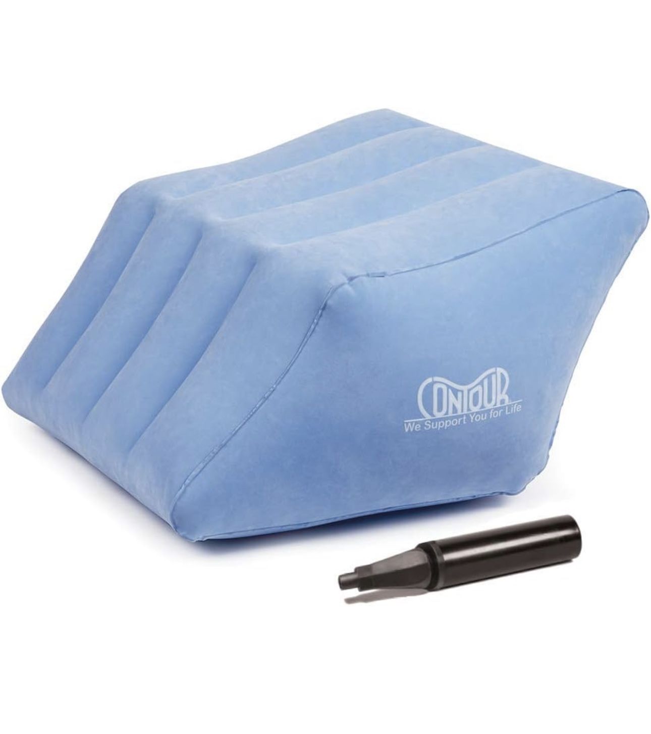 Contour 2-in-1 Inflatable Leg & Knee Relief Support Cushion - Wedge Pillow Gently Elevates Legs to Relax Muscles & Comfort Swelling