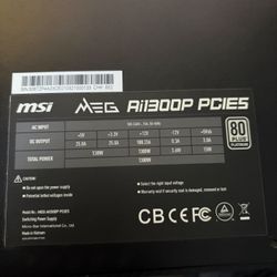 MSI Meg Ai1300 PSU W/ PCI5