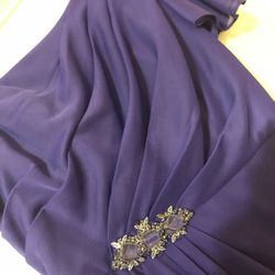 David's Bridal Purple One Shoulder Evening Gown