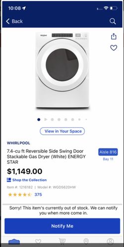 Whirlpool Gas Dryer 