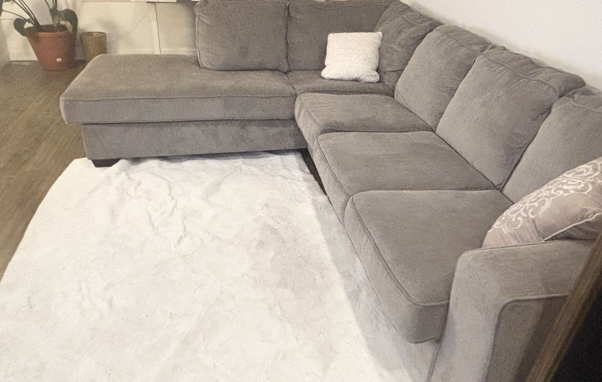 Gray L-Shaped Sectional Couch – $800 OBO (Must Go by Saturday)