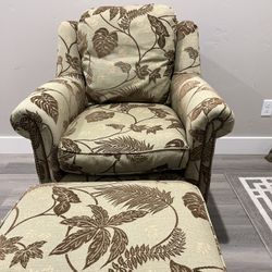 Stuffed Chair With Matching Ottoman