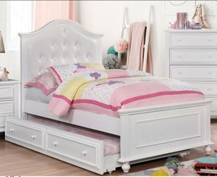 Brand New White Twin Size Bed Frame (Available in Full Size) (Trundle Sold Separately)