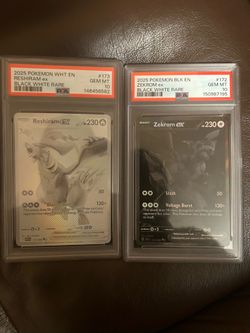 Reshiram Ex psa 10 Zekrom Ex Psa