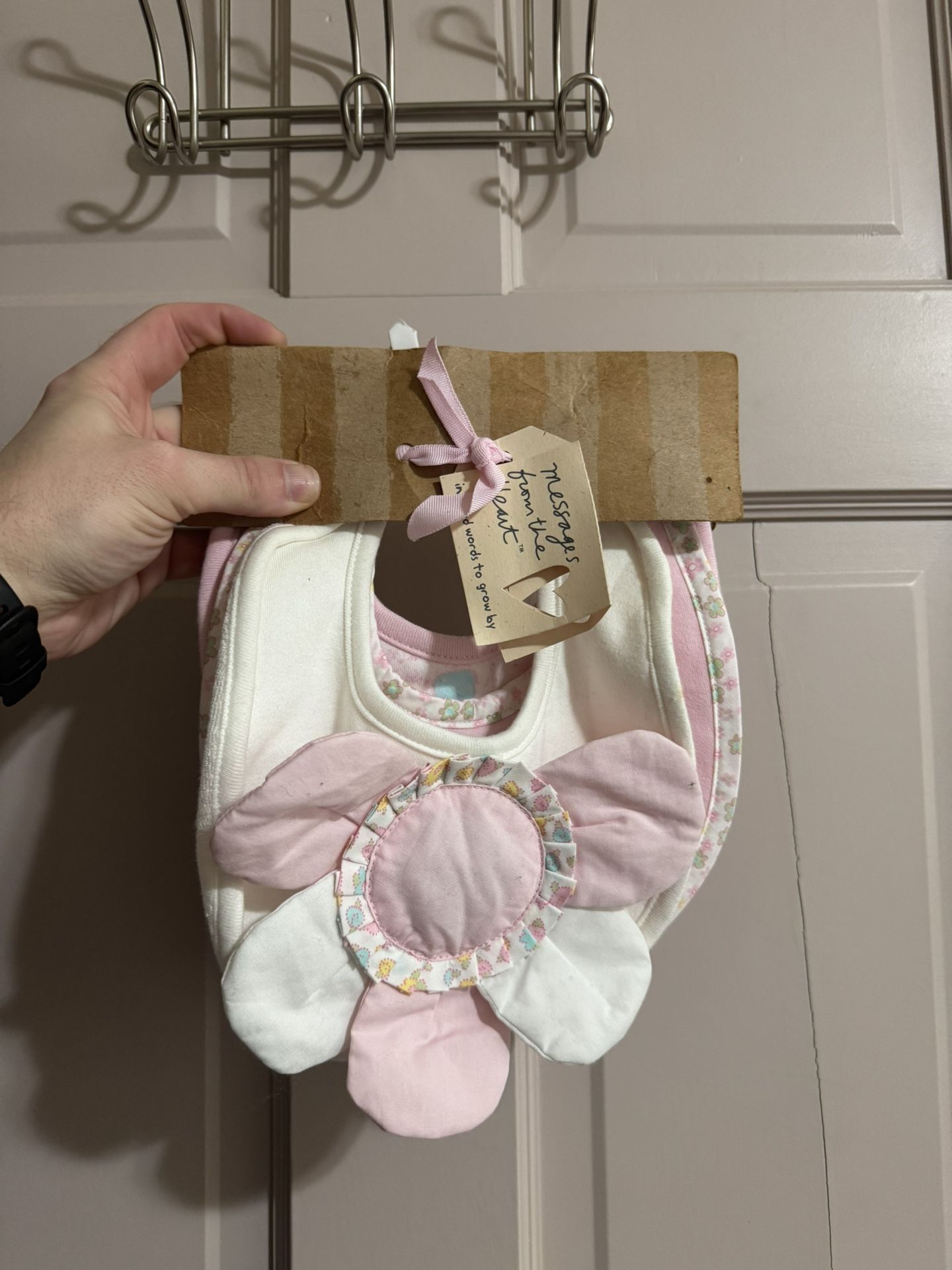 Messages From The Heart Pink Baby Bibs Set Of 3 NWT