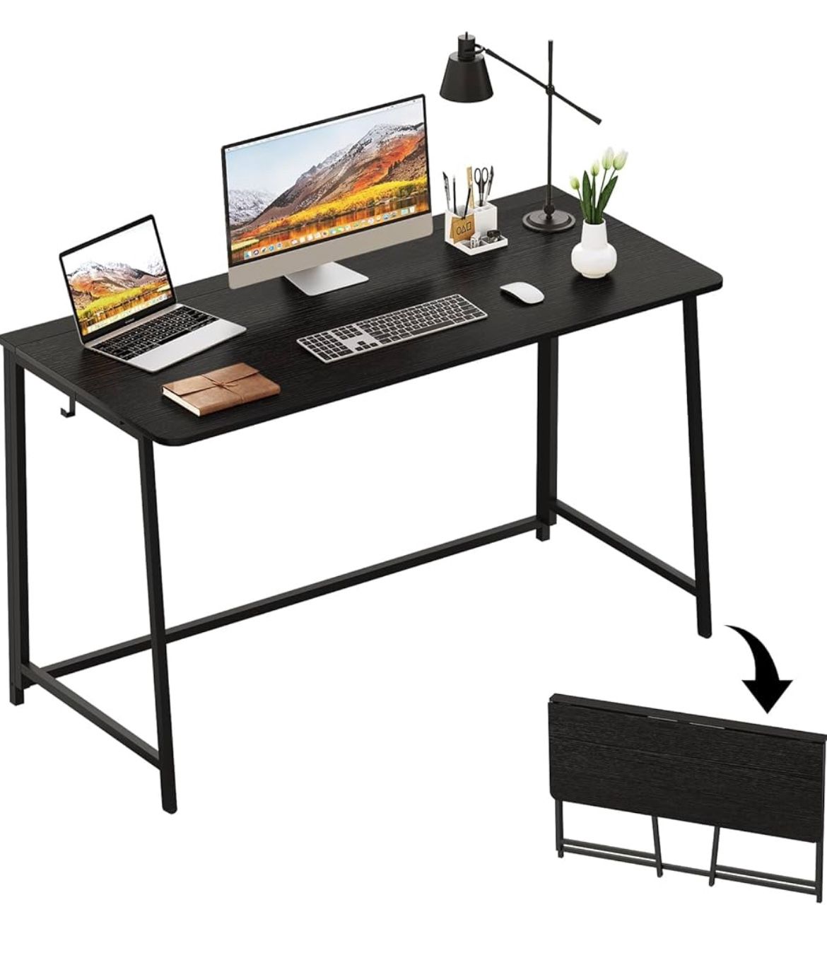 WOHOMO Folding Desk, 47.2" Foldable Computer Desk