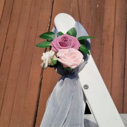 10 Ceremony Aisle Way Bows With Flowers Decor 