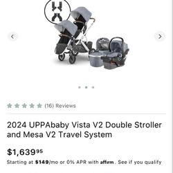 Uppababy Vista V2 Double Stroller With Piggyback