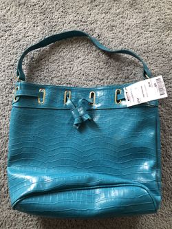 Large turquoise tote
